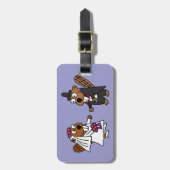 Funny Beaver Braut und Groom Wedding Gepäckanhänger (Vorderseite vertikal)