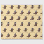 Funny Beaver Cartoon – Built for Cute Geschenkpapier (Flach)