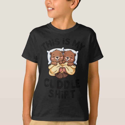 Funny Beaver Couple This Is My Cuddle  T-Shirt (Vorderseite)