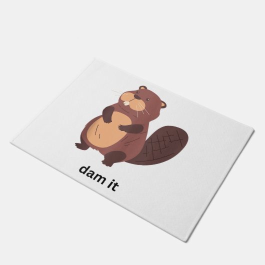 Funny Beaver Dam it Beavers Spaß Süße Tier Grab Fußmatte (Schrägansicht)