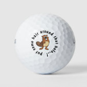 Funny Beaver 😂 Hair rund um Hole Golfball (Vorderseite)