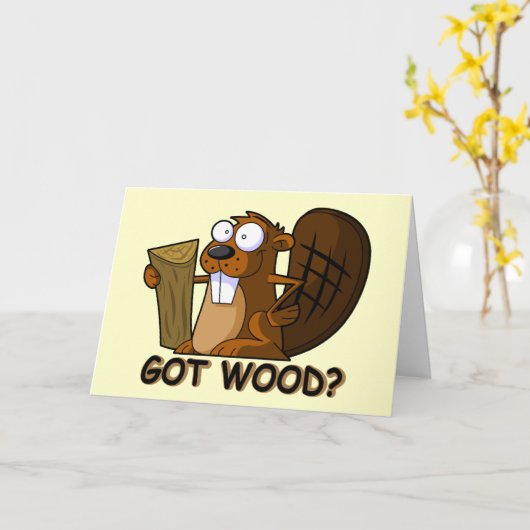 Funny Beaver Karte (Gelbe Blume)