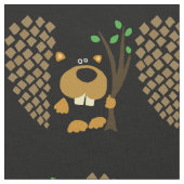 Funny Beaver mit Baum Art Stoff (Nahaufnahme)