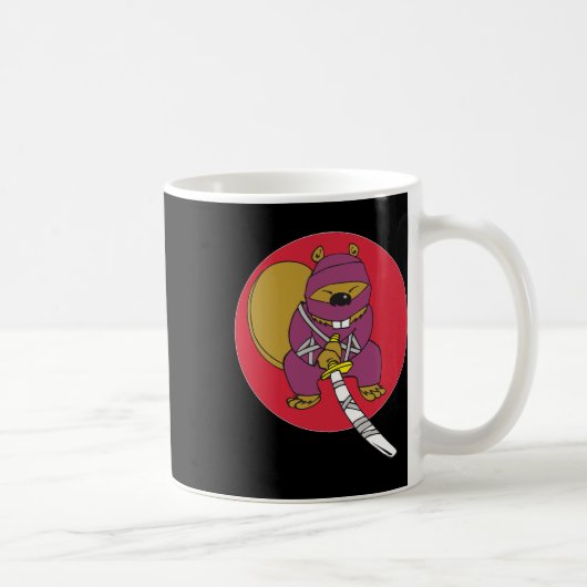 Funny Beaver. Ninja Beaver Kaffeetasse (Rechts)