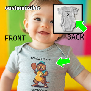 Funny Beaver Pickleball Baby Strampler