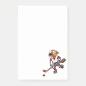 Funny Beaver spielt Eishockey-Cartoon Post-it Klebezettel (Vorderseite)