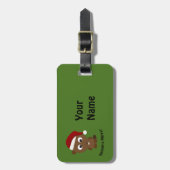 Funny Beaver-y Merry! Santa Beaver Gepäckanhänger (Vorderseite vertikal)