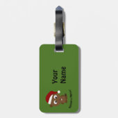 Funny Beaver-y Merry! Santa Beaver Gepäckanhänger (Rückseite vertikal)