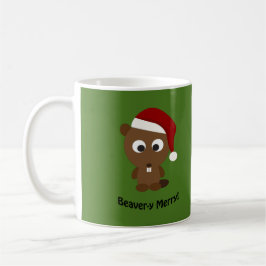 Funny Beaver-y Merry! Santa Beaver Kaffeetasse