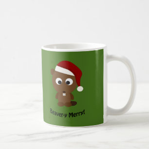 Funny Beaver-y Merry! Santa Beaver Kaffeetasse