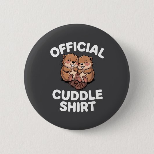 Funny Beavers Hugging Cuddle Button (Vorderseite)