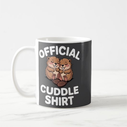 Funny Beavers Hugging Cuddle  Kaffeetasse (Links)