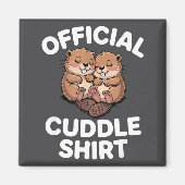 Funny Beavers Hugging Cuddle  Magnet (Vorne)