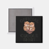 Funny Beavers Hugging Cuddle Magnet (Vorderseite/Rückseite)