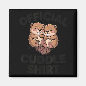 Funny Beavers Hugging Cuddle  Magnet (Vorne)