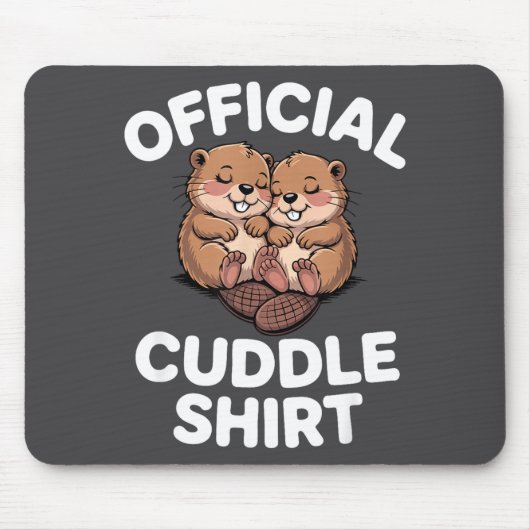 Funny Beavers Hugging Cuddle  Mousepad (Vorne)