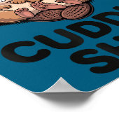 Funny Beavers Hugging Cuddle  Poster (Ecke)