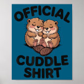 Funny Beavers Hugging Cuddle Poster (Vorne)