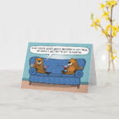 Funny Beavers wird nicht beschäftigt Jubiläum Karte (Gelbe Blume)