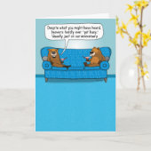 Funny Beavers wird nicht beschäftigt Jubiläum Karte (Gelbe Blume)