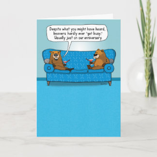 Funny Beavers wird nicht beschäftigt Jubiläum Karte