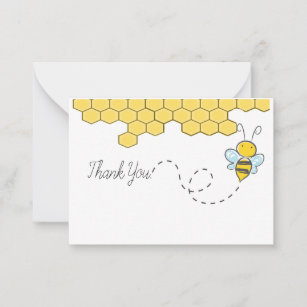 Funny Bee and Honeycomb Vielen Dank Karten
