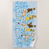 Funny Bee and Ice for Beer Lovers Strandtuch (Vorderseite)