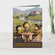 Funny Bee Birthday Card