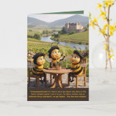 Funny Bee Birthday Card Karte (Gelbe Blume)