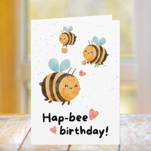 Funny Bee Birthday Karte