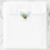 Funny Bee Cartoon With Big Wings Sticker (Tasche)