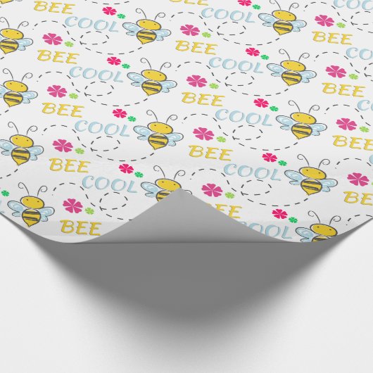 Funny Bee Cool Geburtstag Geschenkpapier (Ecke)