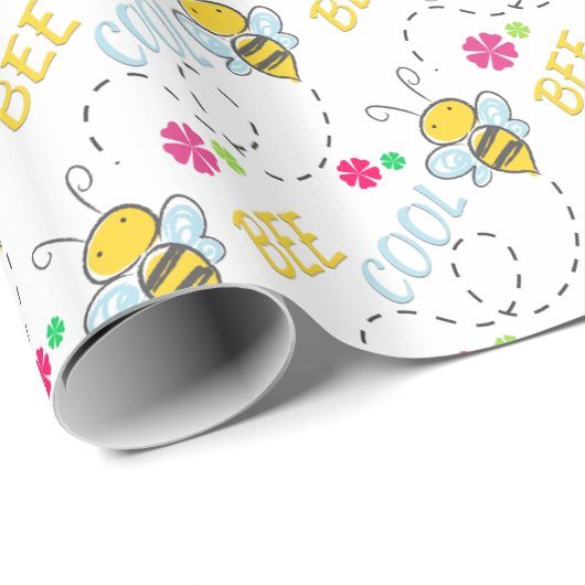 Funny Bee Cool Geburtstag Geschenkpapier (Rolleneckpunkt)