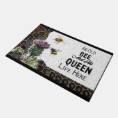 Funny Bee Doormat, Niedliches Bienenstockgeschenk, Fußmatte (Schrägansicht)