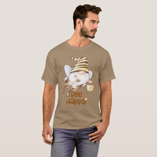 Funny Bee Gnome mit Pail of Honey T-Shirt (Vorne ganz)