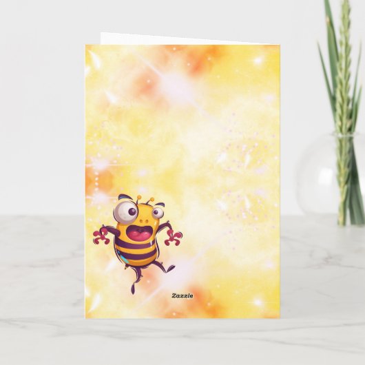 Funny Bee Goodbye Verlassend Karte (Rückseite)