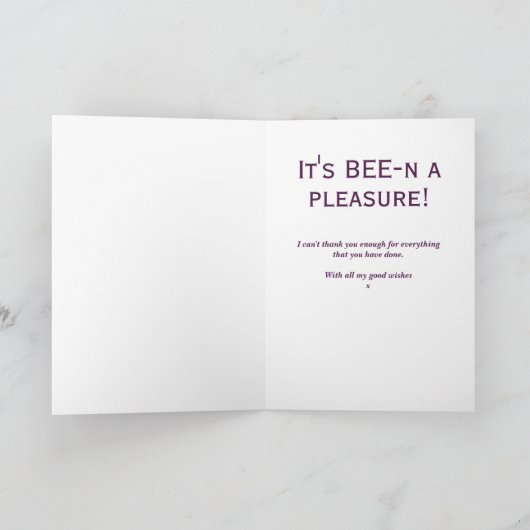 Funny Bee Goodbye Verlassend Karte (Innenseite)