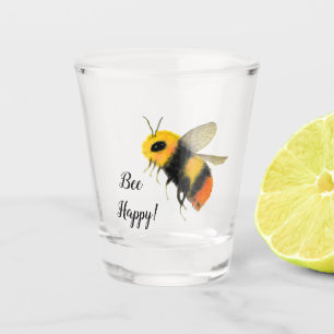 Funny Bee Happy Schnapsglas