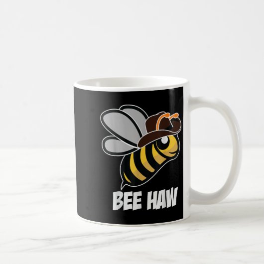 Funny Bee Haw Bumble Bee Graphic Cowboy Hat Kaffeetasse (Rechts)