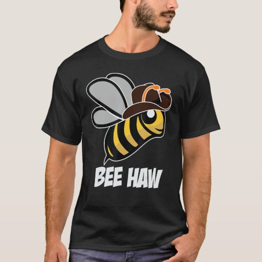Funny Bee Haw Bumble Bee Graphic Cowboy Hat T-Shirt (Vorderseite)