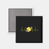 Funny Bee Heartbeat Natur Buzzing Insect Lov Magnet (Vorderseite/Rückseite)