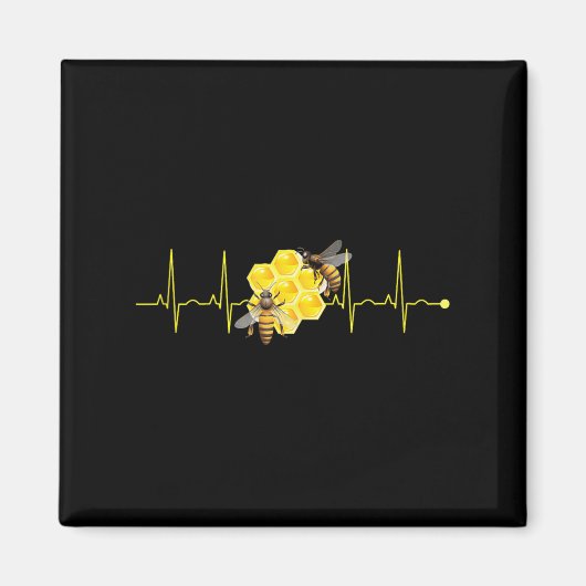 Funny Bee Heartbeat Natur Buzzing Insect Lov Magnet (Vorne)