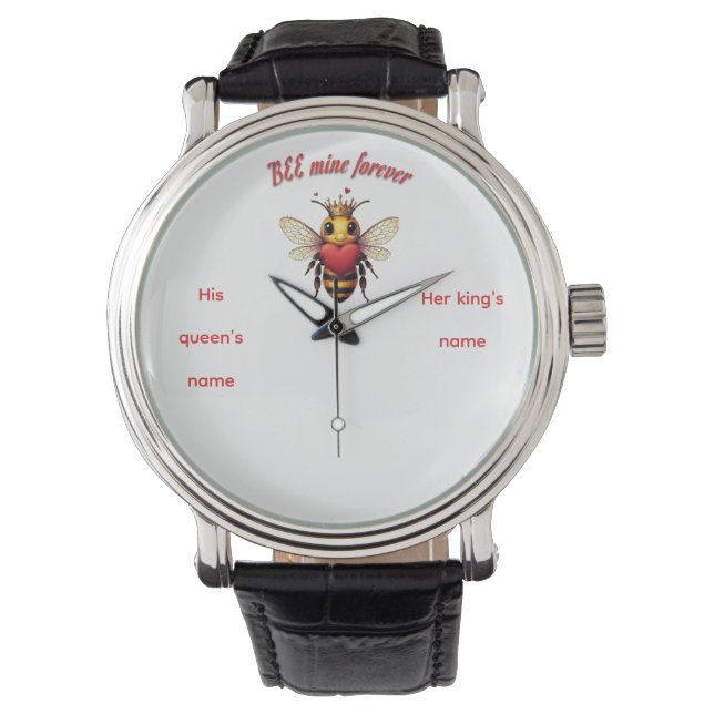 Funny Bee Pun Valentine  Armbanduhr (Vorderseite)