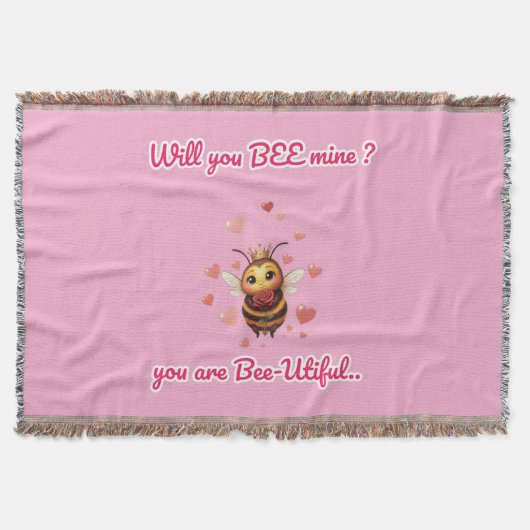 Funny Bee Pun Valentine  Decke (Vorderseite)