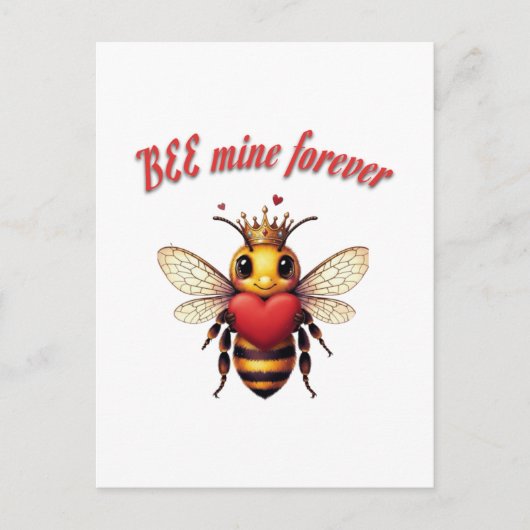 Funny Bee Pun Valentine  Feiertagspostkarte (Vorderseite)
