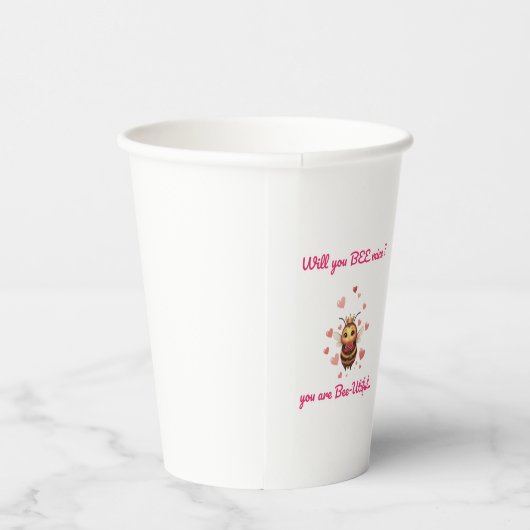 Funny Bee Pun Valentine  Pappbecher (Rechts)