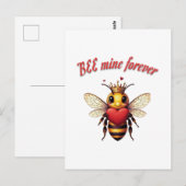 Funny Bee Pun Valentine  Postkarte (Vorne/Hinten)