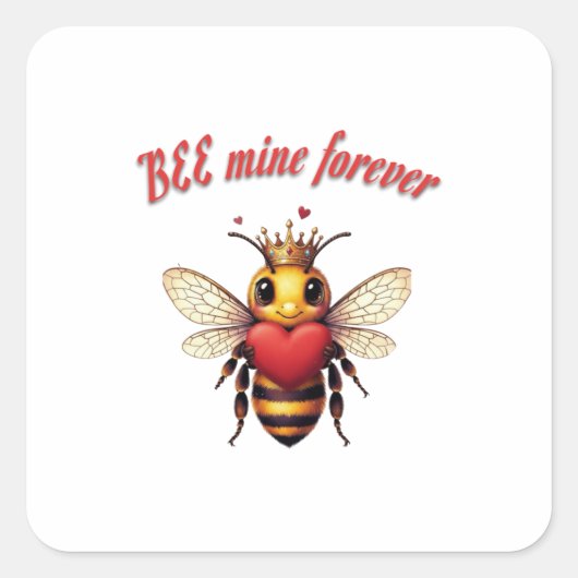 Funny Bee Pun Valentine  Quadratischer Aufkleber (Vorderseite)