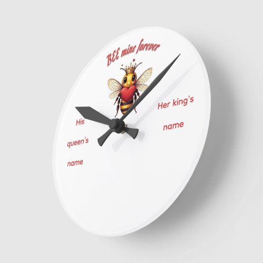 Funny Bee Pun Valentine  Runde Wanduhr (Winkel)