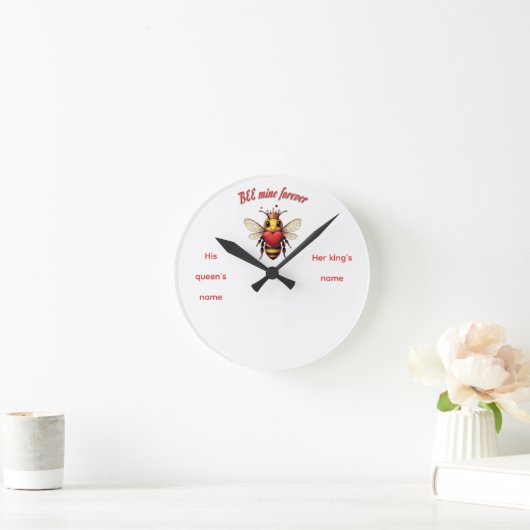 Funny Bee Pun Valentine  Runde Wanduhr (Zuhause)